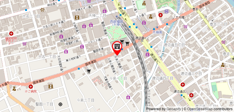 Bản đồ đến Khách sạn UNIZO Fukuoka Tenjin