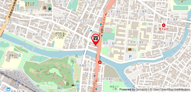 Bản đồ đến Khách sạn Plaza Inn Tokushima