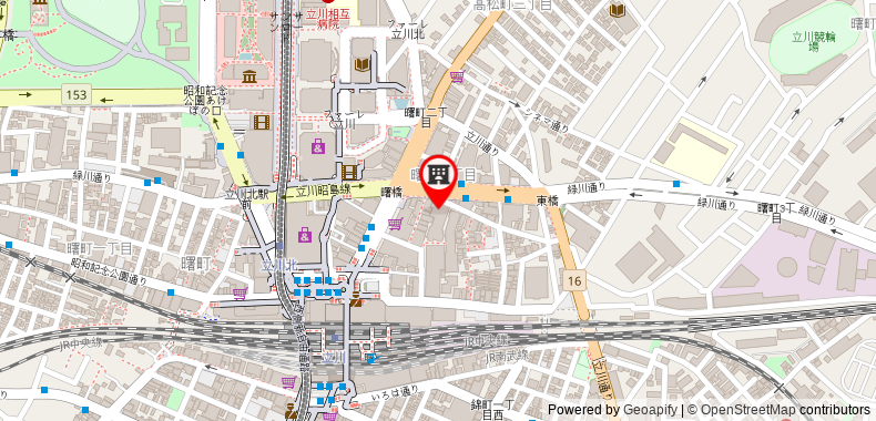Bản đồ đến Khách sạn emisia TOKYO TACHIKAWA