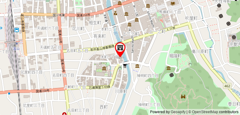 Honjin Hiranoya Bekkan Annex on maps