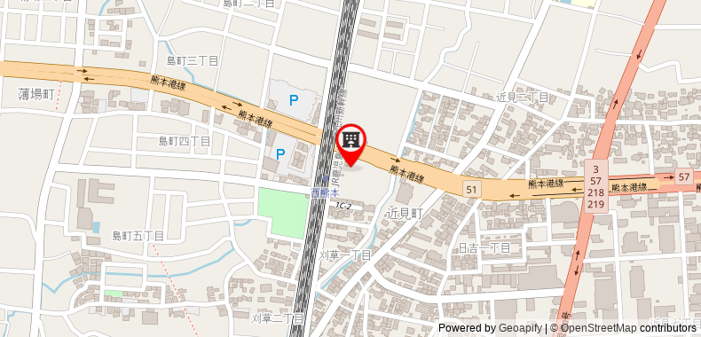 Bản đồ đến Khách sạn New Gaea Nishikumamoto-Ekimae