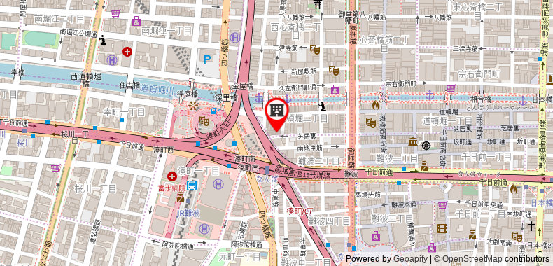 Bản đồ đến Khách sạn 88 Shinsaibashi