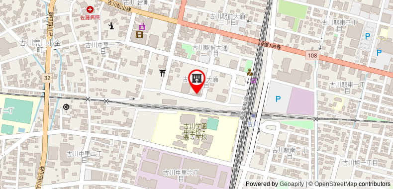 在地图上查看宮城古川站前APA酒店