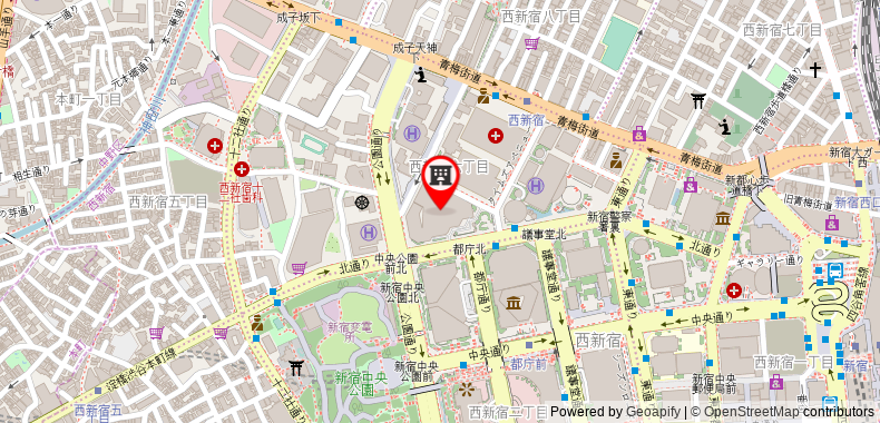 Bản đồ đến Hilton Tokyo
