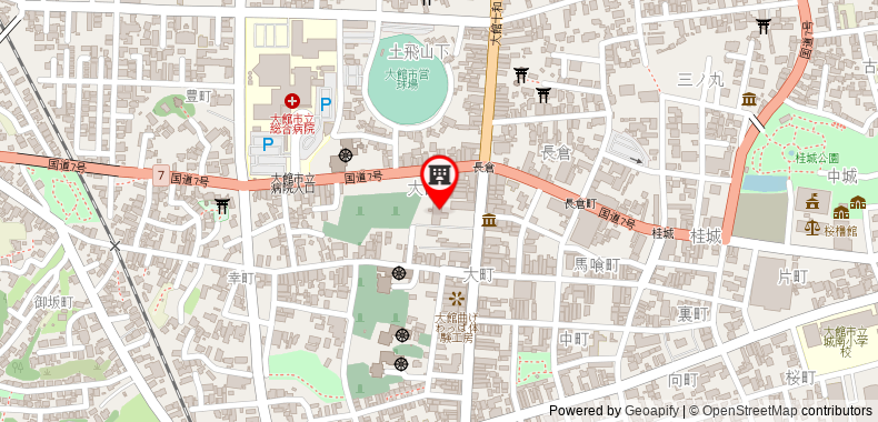 Bản đồ đến Khách sạn Route-Inn Odate Omachi