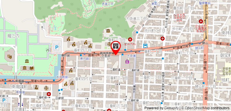 Bản đồ đến Khách sạn ANA Crown Plaza Matsuyama