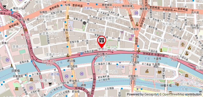 在地图上查看大阪全日空皇冠假日酒店