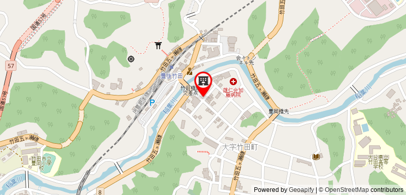 在地图上查看竹田站cue青年旅舍