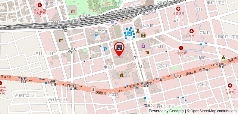 Bản đồ đến Khách sạn 1-2-3 Fukuyama