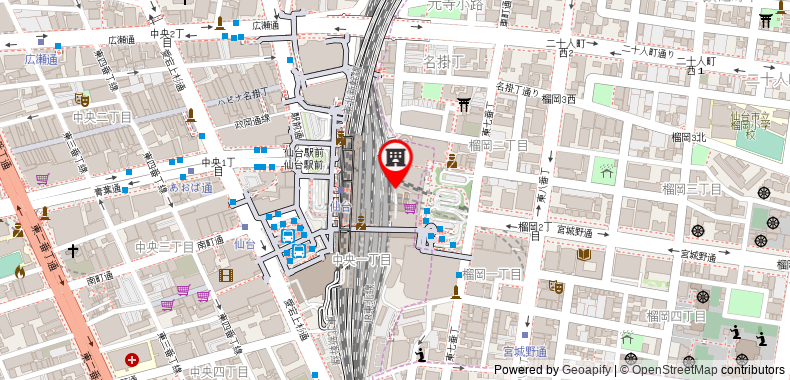 在地图上查看東仙台大都會酒店
