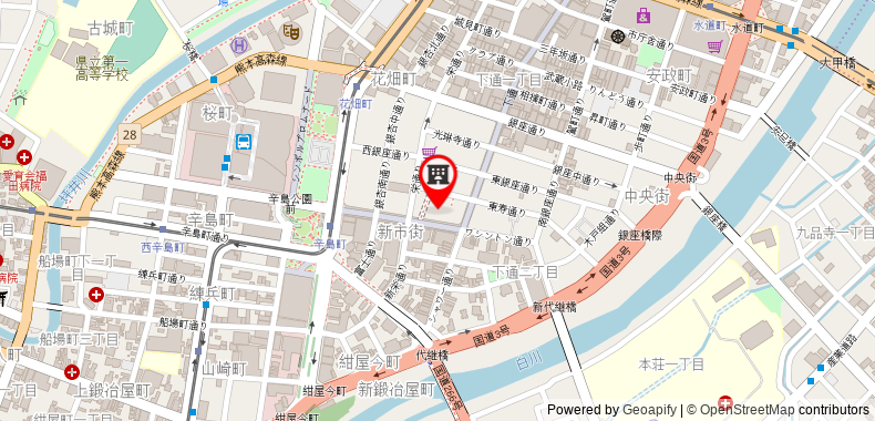 Bản đồ đến Khách sạn Richmond Kumamoto Shinshigai