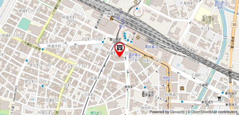 Bản đồ đến Khách sạn Toyama Excel Tokyu