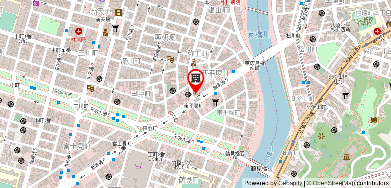 Bản đồ đến Khách sạn FAV Hiroshima Heiwa Oodoori