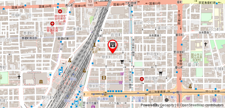 Okayama Green Hotel on maps