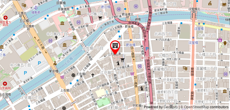 Bản đồ đến Khách sạn Meldia Osaka Higobashi