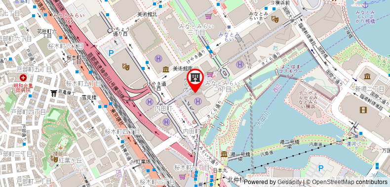 Yokohama Royal Park Hotel on maps