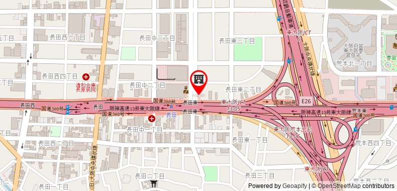 Bản đồ đến Khách sạn Wing International Select Higashi Osaka