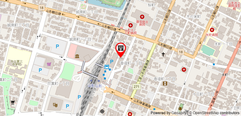 Bản đồ đến Khách sạn New Mogamiya Yamagata Station