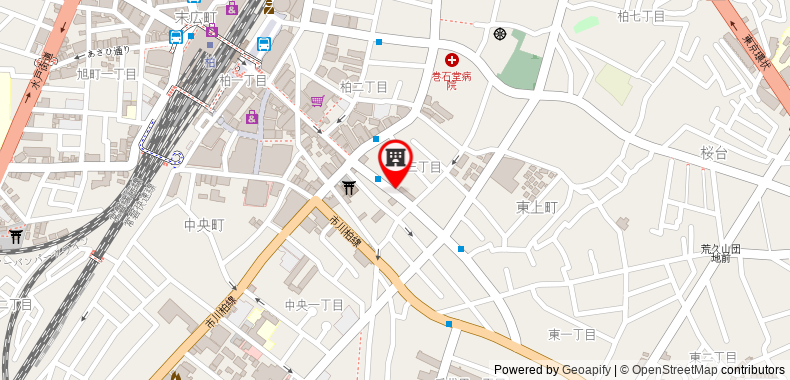 Bản đồ đến Toyoko Inn Kashiwaeki Higashiguchi