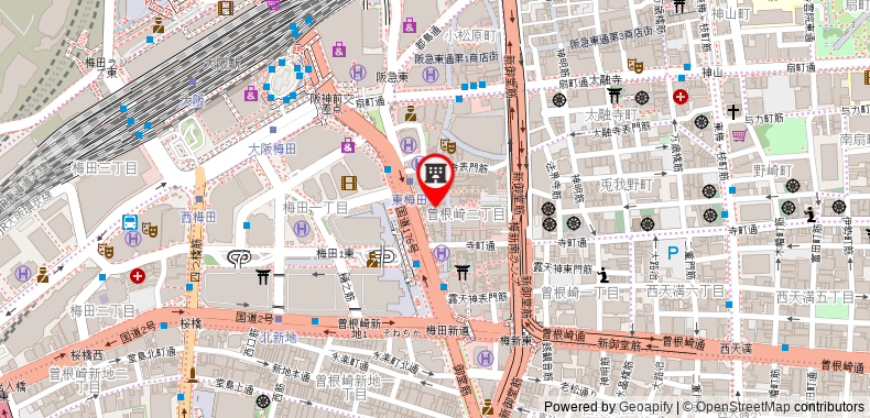 Osaka Umeda OS hotel on maps