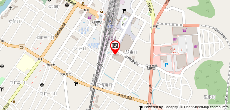 Bản đồ đến Toyoko Inn Hikone-eki Higashi-guchi