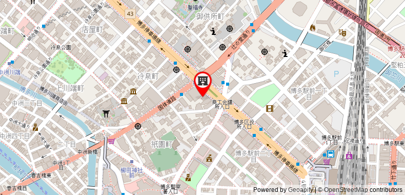 Bản đồ đến Toyoko Inn Hakata Ekimae Gion