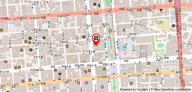 在地图上查看APA酒店 - 名古屋錦EXCELLENT