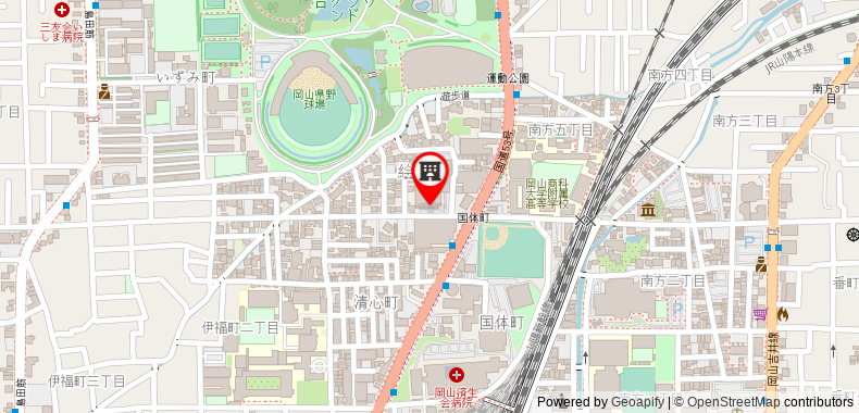 Bản đồ đến Khách sạn Okayama Royal