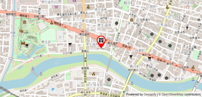 Bản đồ đến Khách sạn Okazaki Daiichi