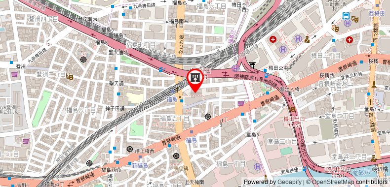 Bản đồ đến Khách sạn Hanshin Osaka