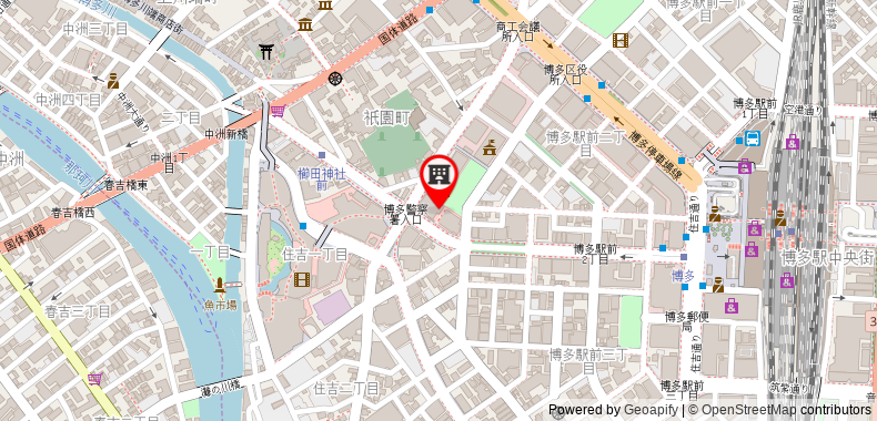 Bản đồ đến Khách sạn Mitsui Garden Fukuoka Gion