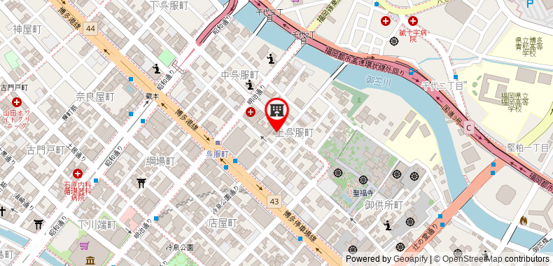 Bản đồ đến Khách sạn Super Hakata