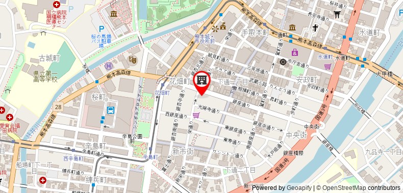 Bản đồ đến Khách sạn Daiwa Roynet Kumamoto Ginzadori