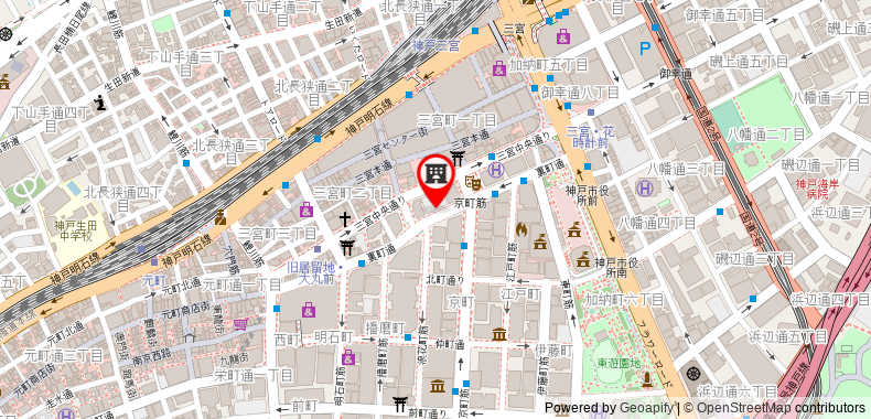 在地图上查看神戶三宮中央大道大和ROYNET酒店