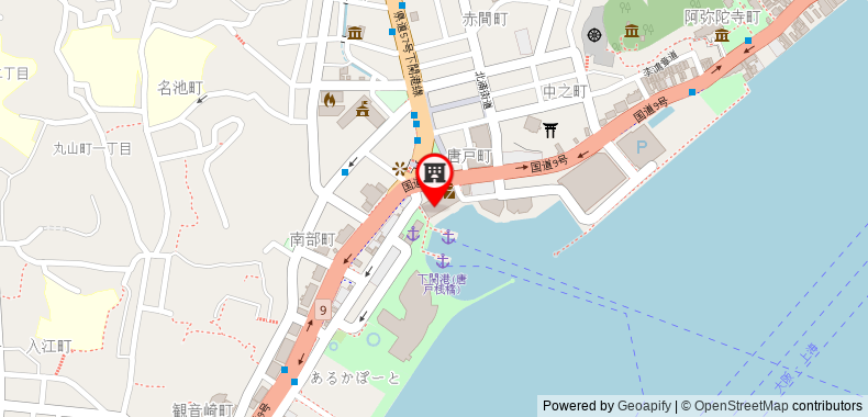 Bản đồ đến Khách sạn Shimonoseki Grand