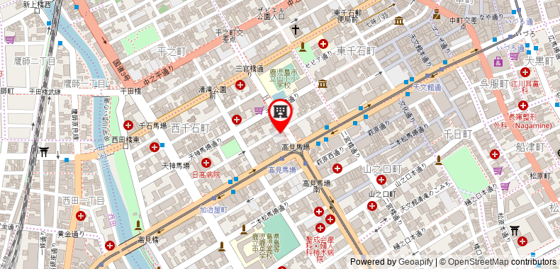 Bản đồ đến Khách sạn Areaone Kagoshima