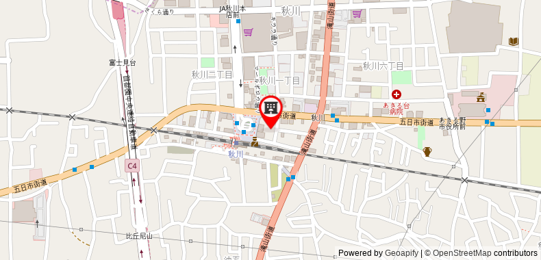 Bản đồ đến Toyoko Inn Tokyo Akigawa-eki Kita-guchi