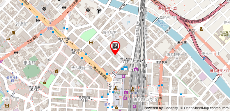 Bản đồ đến Toyoko Inn Hakata-eki Bus Terminal Mae