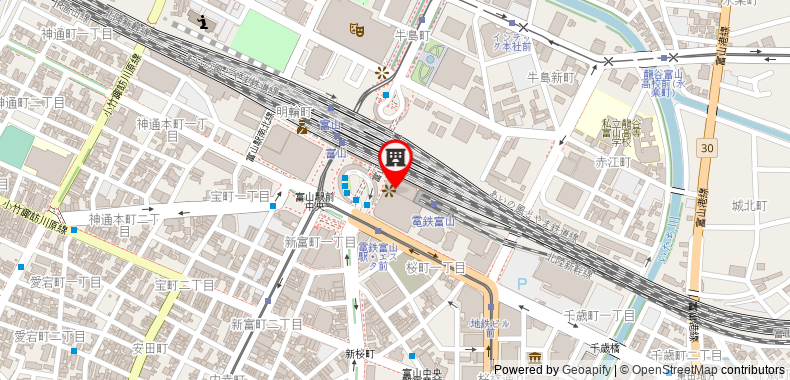 Bản đồ đến Khách sạn Toyama Chitetsu