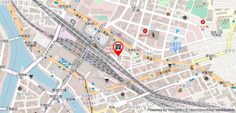 Bản đồ đến Khách sạn Green Rich Hiroshima Shinkansenguchi Artificial hot spring Futamata Yunohana