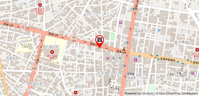 Bản đồ đến Toyoko Inn Miyazaki Chuo-dori