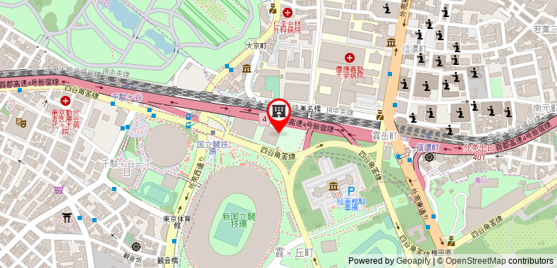 在地图上查看東京普米爾三井花園酒店神宮外苑