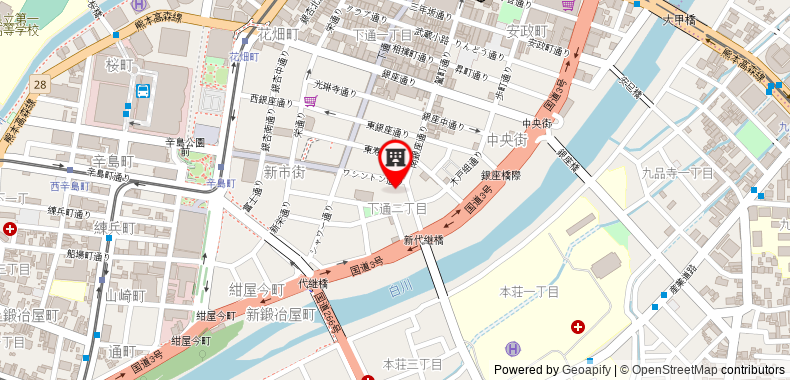 Bản đồ đến Khách sạn Kumamoto Washington Plaza