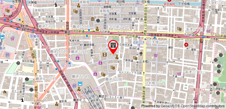 Namba Oriental Hotel on maps