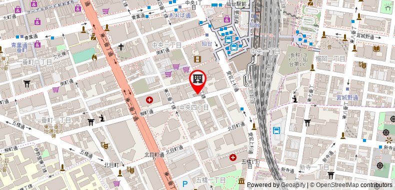 Bản đồ đến Khách sạn Central Sendai