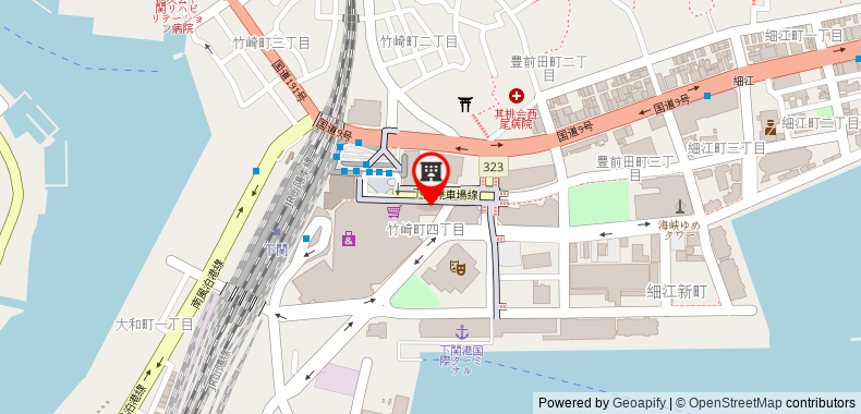 Bản đồ đến Khách sạn Smile Shimonoseki