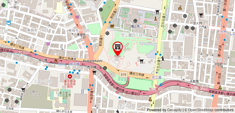 Bản đồ đến Khách sạn The Prince Park Tower Tokyo