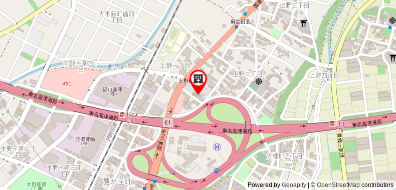 Bản đồ đến Khách sạn Route Inn Toyokawa Inter