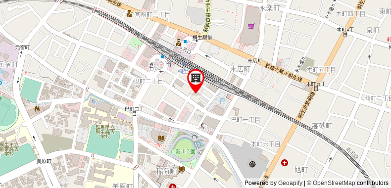 Bản đồ đến Toyoko Inn Kiryu-eki Minami-guchi