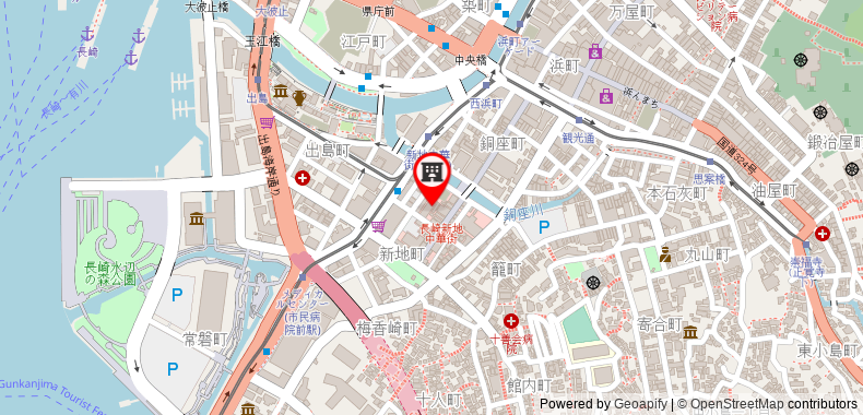 Nagasaki Washington Hotel on maps